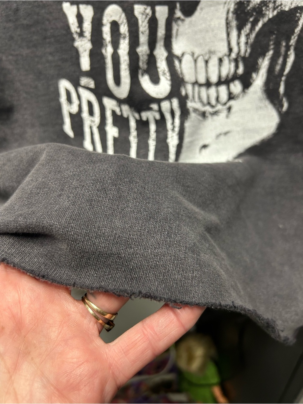 Beautiful Disaster Black Washed Skull Graphic Hoodie - Picture 5 of 7